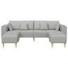 Sofa z poduszką 3 pcs Szary chmur tkanina
