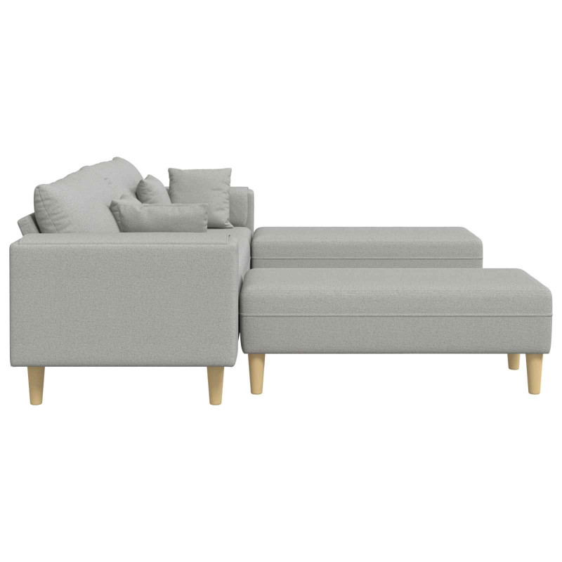 Sofa z poduszką 3 pcs Szary chmur tkanina