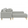 Sofa z poduszką 3 pcs Szary chmur tkanina