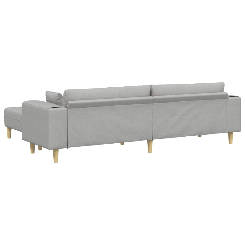 Sofa z poduszką 3 pcs Szary chmur tkanina