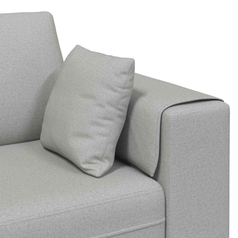 Sofa z poduszką 3 pcs Szary chmur tkanina