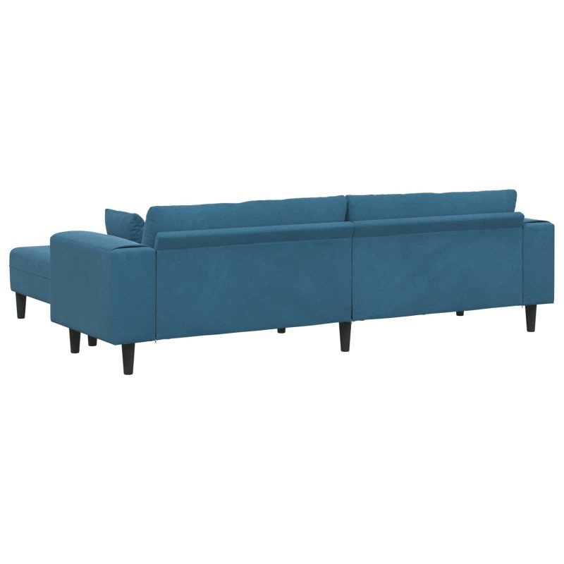Sofa z poduszką 3 pcs Niebieski Aksamit