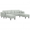 Sofa z poduszką 3 pcs Jasnoszary Aksamit