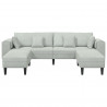 Sofa z poduszką 3 pcs Jasnoszary Aksamit