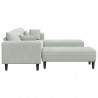 Sofa z poduszką 3 pcs Jasnoszary Aksamit