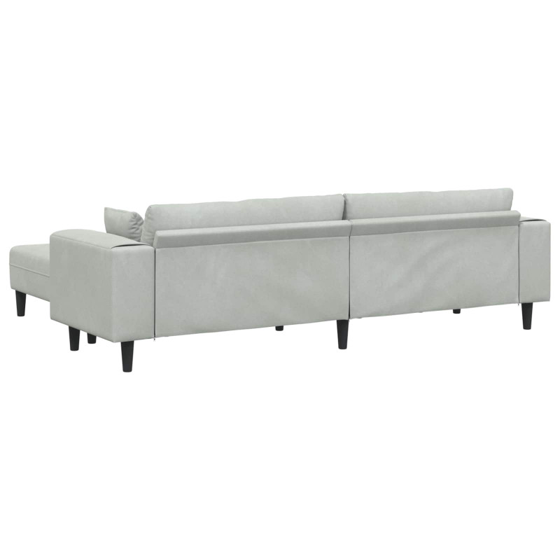 Sofa z poduszką 3 pcs Jasnoszary Aksamit