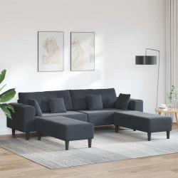 Sofa z poduszką 3 pcs Ciemnoszary Aksamit