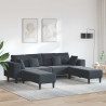Sofa z poduszką 3 pcs Ciemnoszary Aksamit