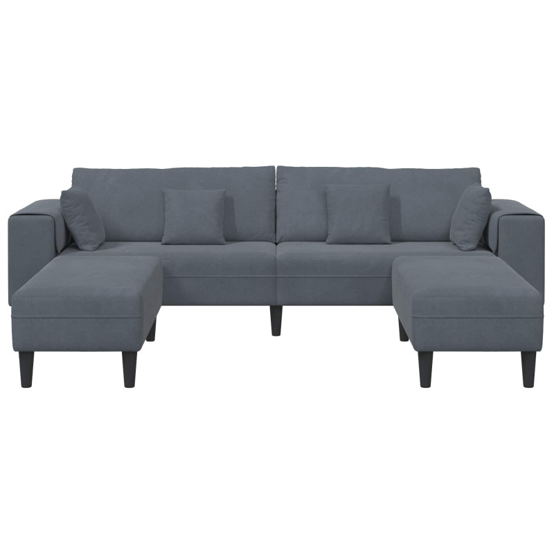 Sofa z poduszką 3 pcs Ciemnoszary Aksamit