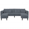 Sofa z poduszką 3 pcs Ciemnoszary Aksamit