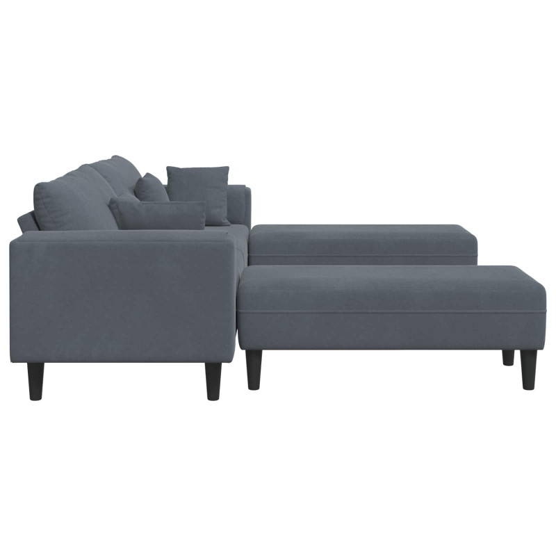 Sofa z poduszką 3 pcs Ciemnoszary Aksamit