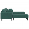 Sofa z poduszką 3 pcs Ciemna zieleń Aksamit