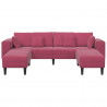Sofa z poduszką 3 pcs Czerwone wino Aksamit
