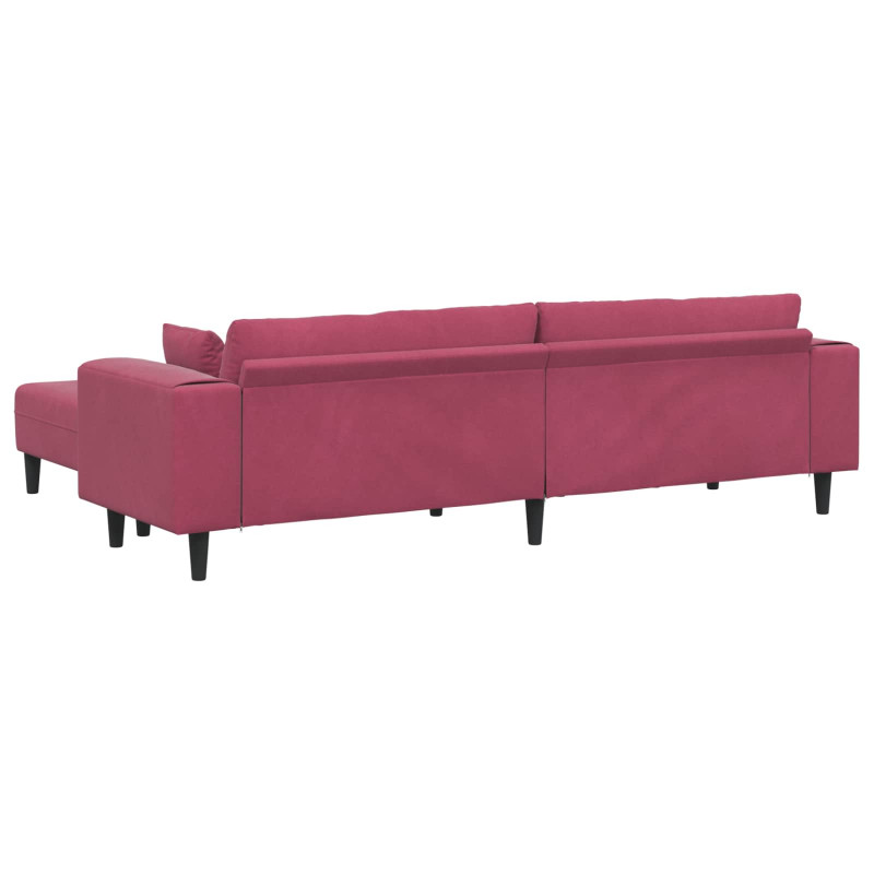 Sofa z poduszką 3 pcs Czerwone wino Aksamit