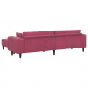 Sofa z poduszką 3 pcs Czerwone wino Aksamit