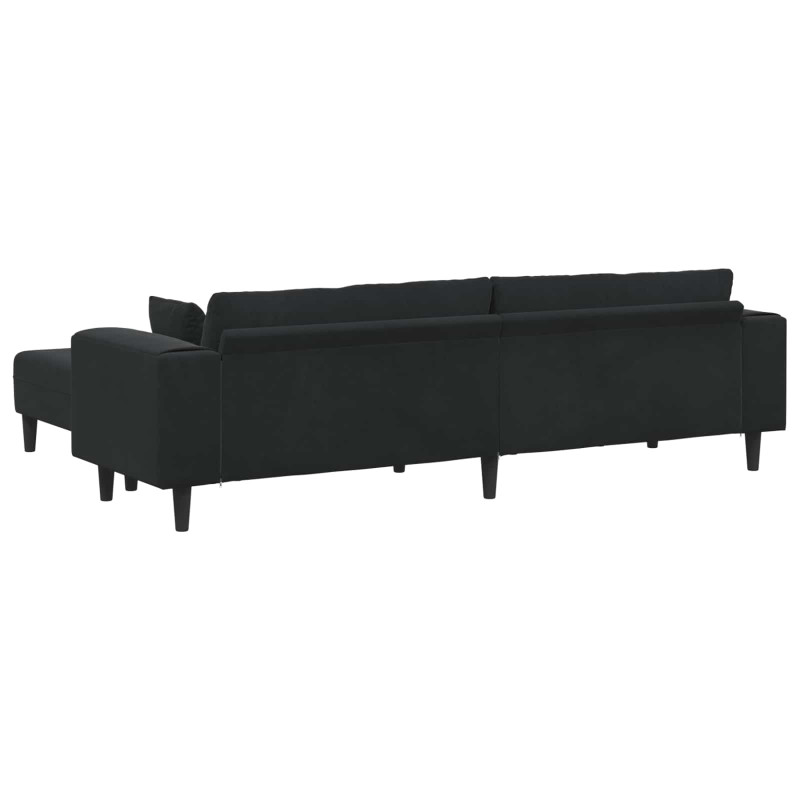 Sofa z poduszką 3 pcs Czarny Aksamit