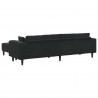 Sofa z poduszką 3 pcs Czarny Aksamit