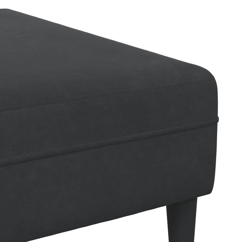 Sofa z poduszką 3 pcs Czarny Aksamit