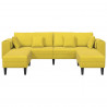 Sofa z poduszką 3 pcs Żółty Aksamit