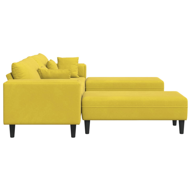 Sofa z poduszką 3 pcs Żółty Aksamit