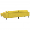 Sofa z poduszką 3 pcs Żółty Aksamit