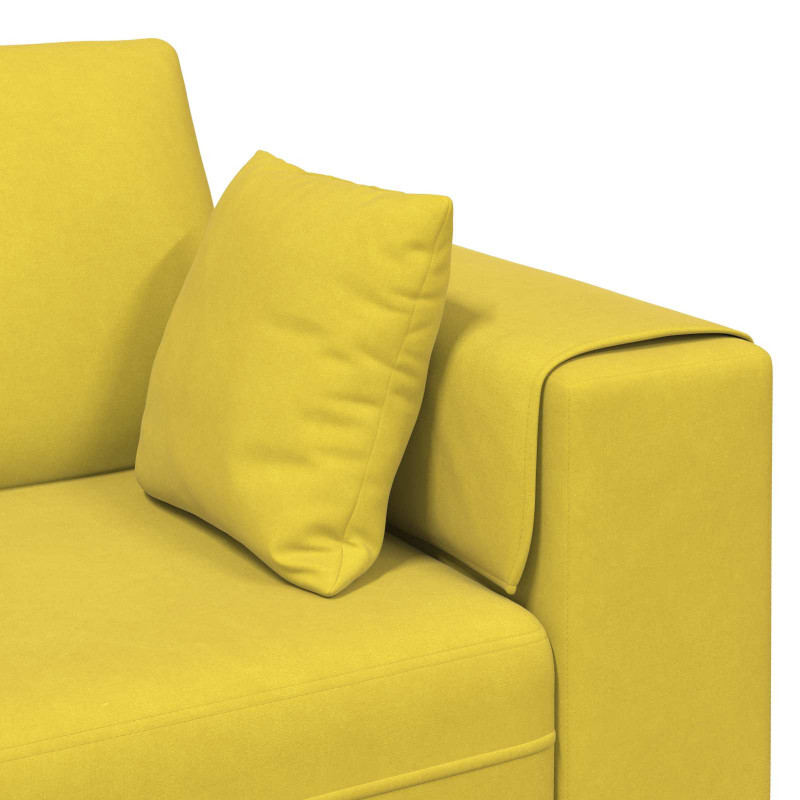 Sofa z poduszką 3 pcs Żółty Aksamit