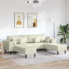 Sofa z poduszką 3 pcs Kremowy Aksamit