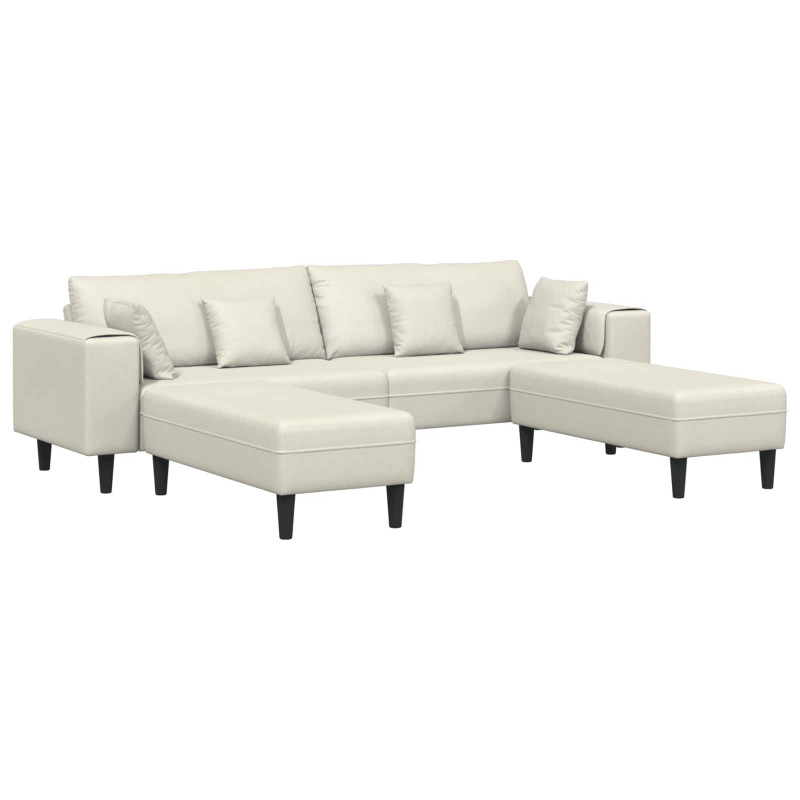 Sofa z poduszką 3 pcs Kremowy Aksamit