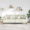 Sofa z poduszką 3 pcs Kremowy Aksamit