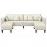 Sofa z poduszką 3 pcs Kremowy Aksamit