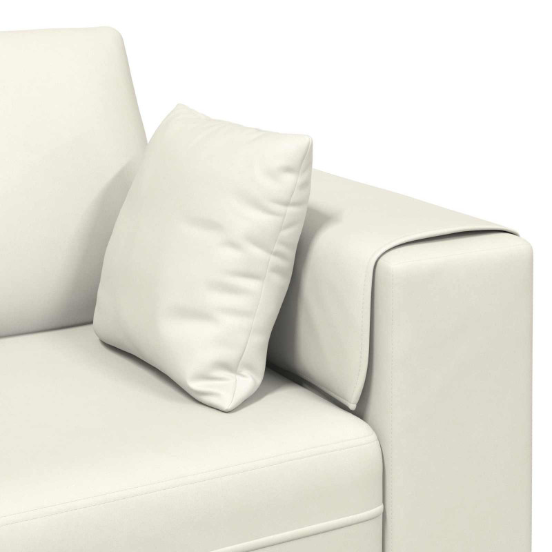 Sofa z poduszką 3 pcs Kremowy Aksamit