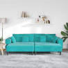 Sofa z poduszką 3 pcs Turkusowy Aksamit