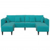 Sofa z poduszką 3 pcs Turkusowy Aksamit