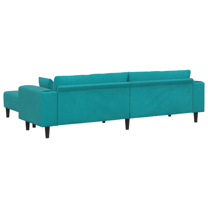 Sofa z poduszką 3 pcs Turkusowy Aksamit