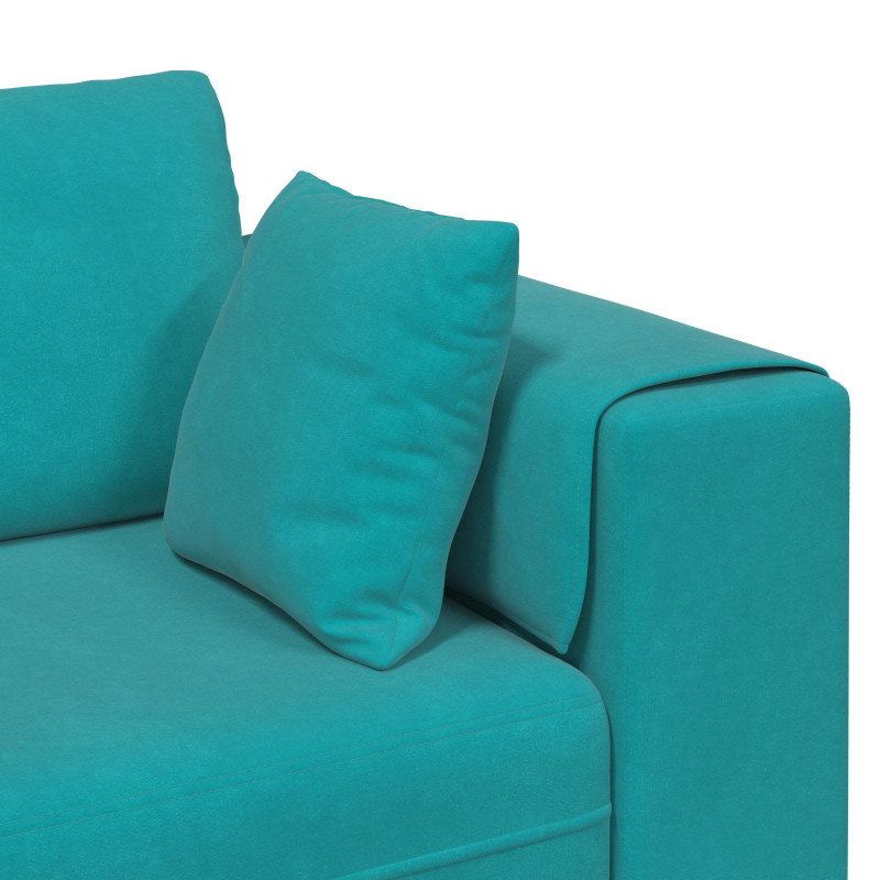 Sofa z poduszką 3 pcs Turkusowy Aksamit