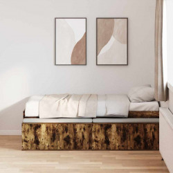 Ramka łóżka Dąb wędzony 100 x 200 cm Materiał drewnopochodny