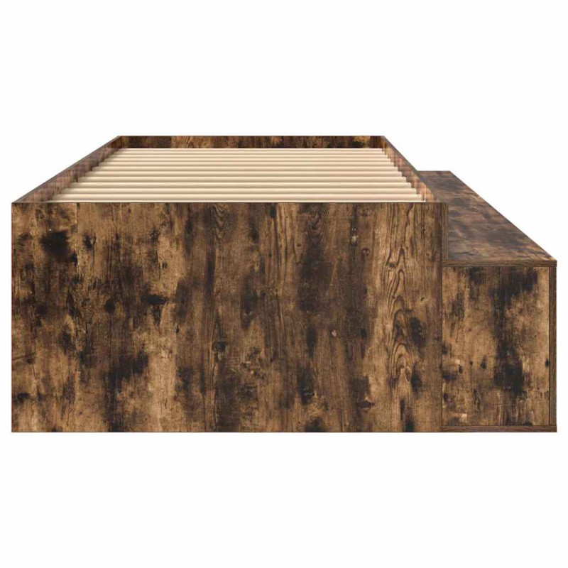 Ramka łóżka Dąb wędzony 100 x 200 cm Materiał drewnopochodny