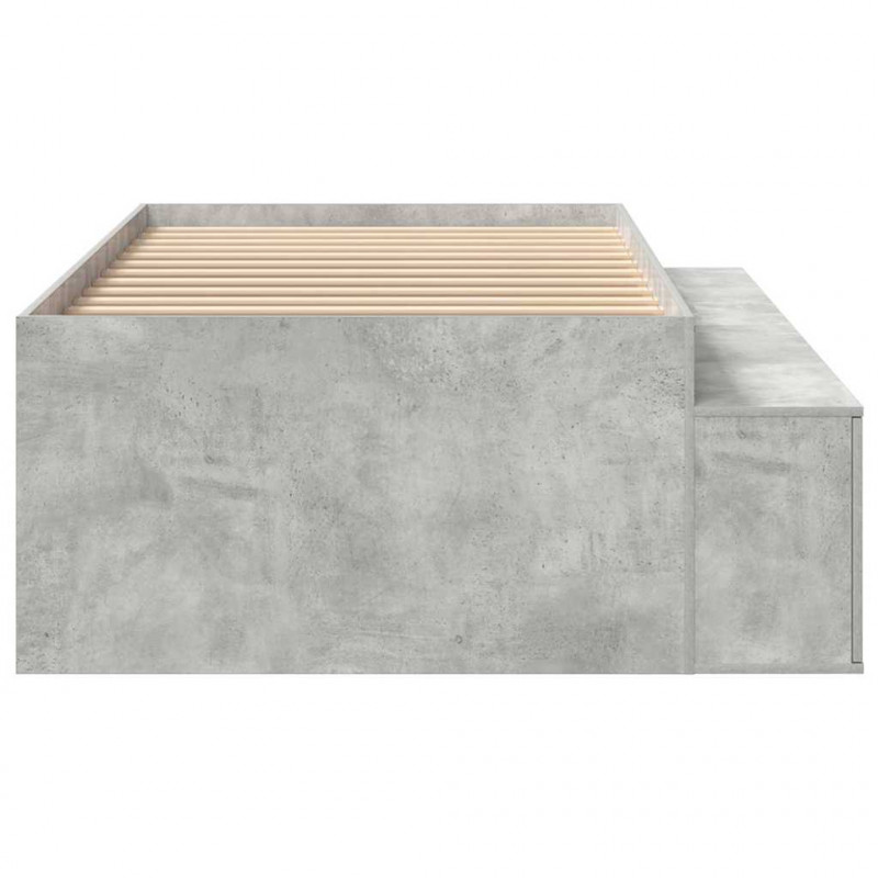 Ramka łóżka Betonowy szary 90 x 200 cm Materiał drewnopochodny