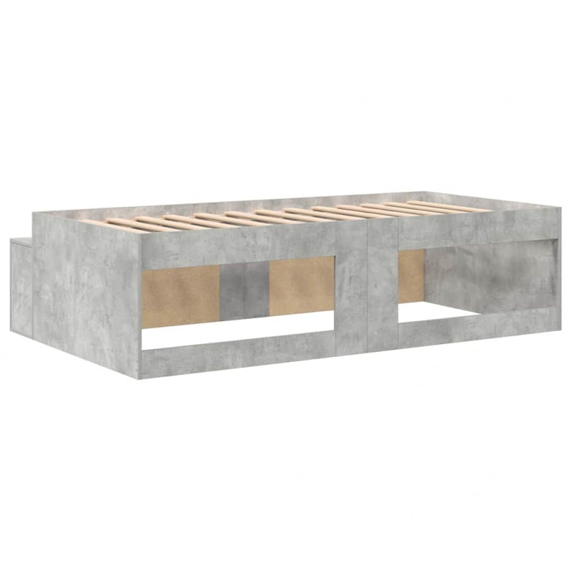 Ramka łóżka Betonowy szary 90 x 200 cm Materiał drewnopochodny