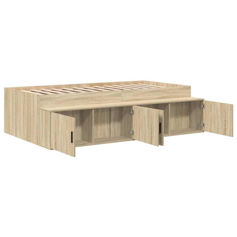 Ramka łóżka Dąb Sonoma 80 x 200 cm Materiał drewnopochodny