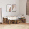 Ramka łóżka Dąb wędzony 80 x 200 cm Materiał drewnopochodny