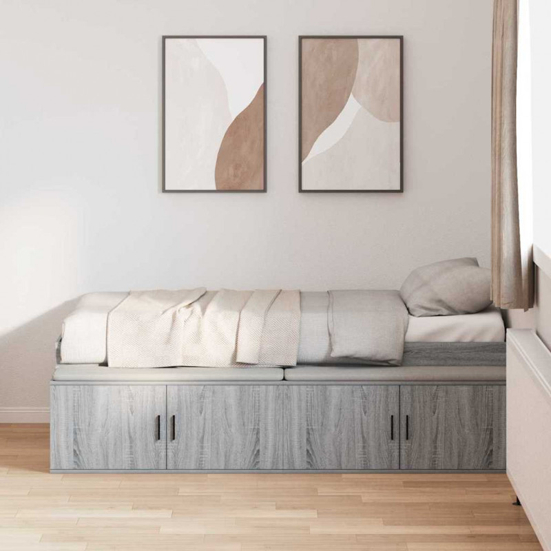 Ramka łóżka Szary Sonoma 80 x 200 cm Materiał drewnopochodny