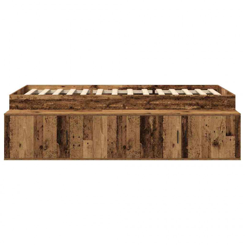Ramka łóżka Stare drewno 80 x 200 cm Materiał drewnopochodny