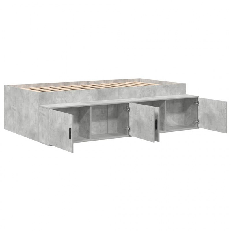 Ramka łóżka Betonowy szary 70 x 190 cm Materiał drewnopochodny