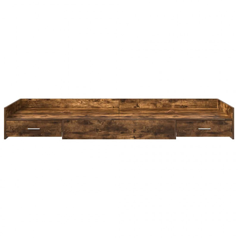 Ramka łóżka Dąb wędzony 90 x 200 cm Materiał drewnopochodny