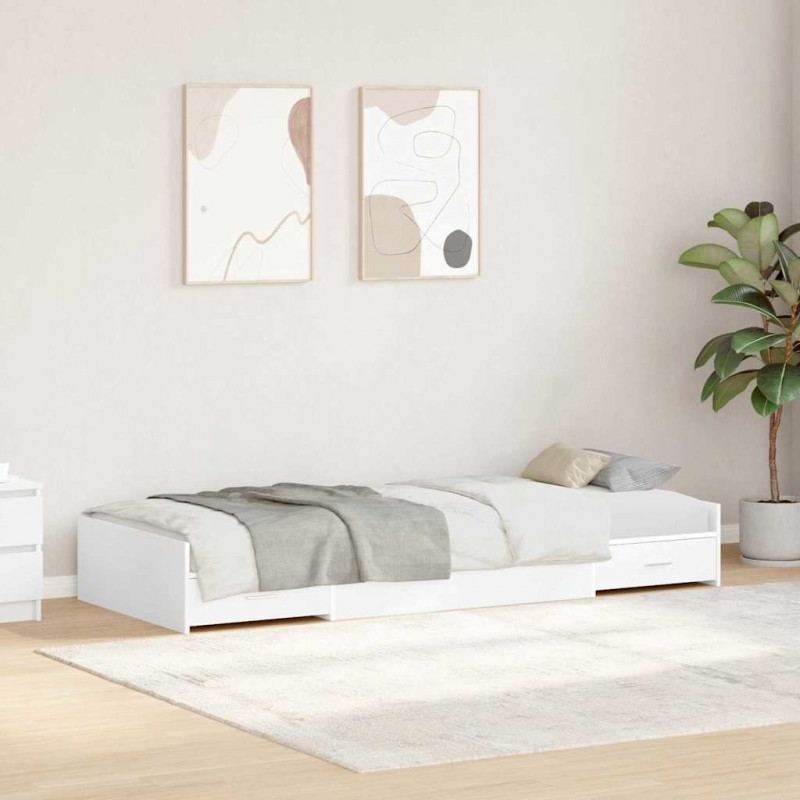 Ramka łóżka Biały 80 x 200 cm Materiał drewnopochodny
