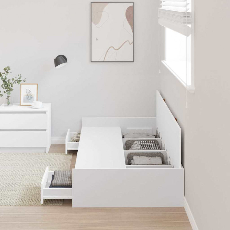 Ramka łóżka Biały 80 x 200 cm Materiał drewnopochodny