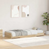 Ramka łóżka Dąb Sonoma 80 x 200 cm Materiał drewnopochodny