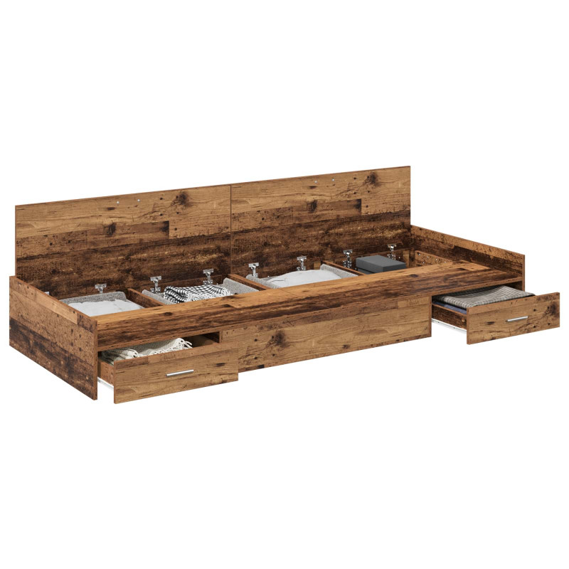 Ramka łóżka Stare drewno 80 x 200 cm Materiał drewnopochodny