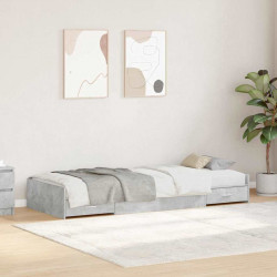 Ramka łóżka Betonowy szary 90 x 190 cm Materiał drewnopochodny